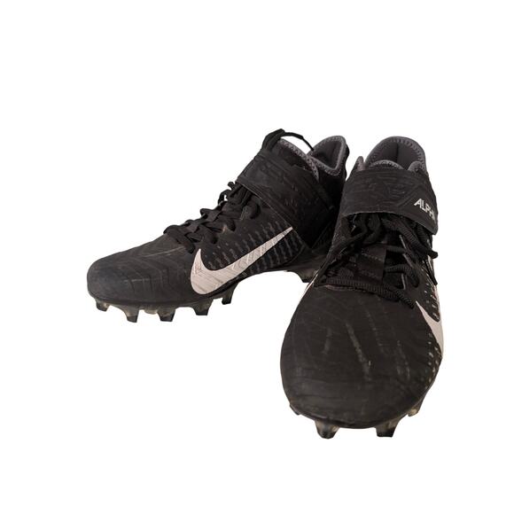 Nike Shoe Alpha Menace Pro 2 Mid Black White Traction Size US 9 Football Cleats - Picture 1 of 9